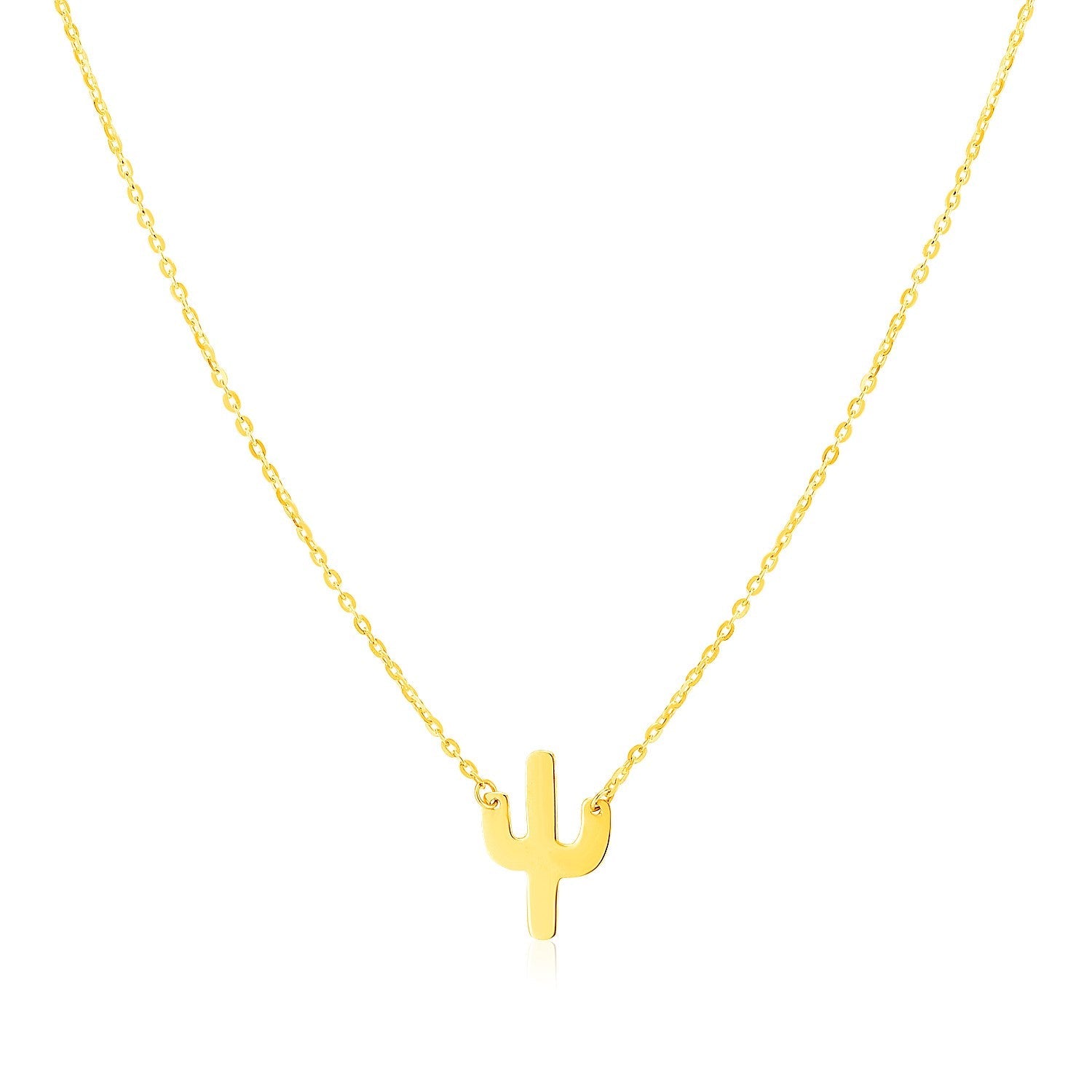 14K Yellow Gold Necklace with Cactus-0