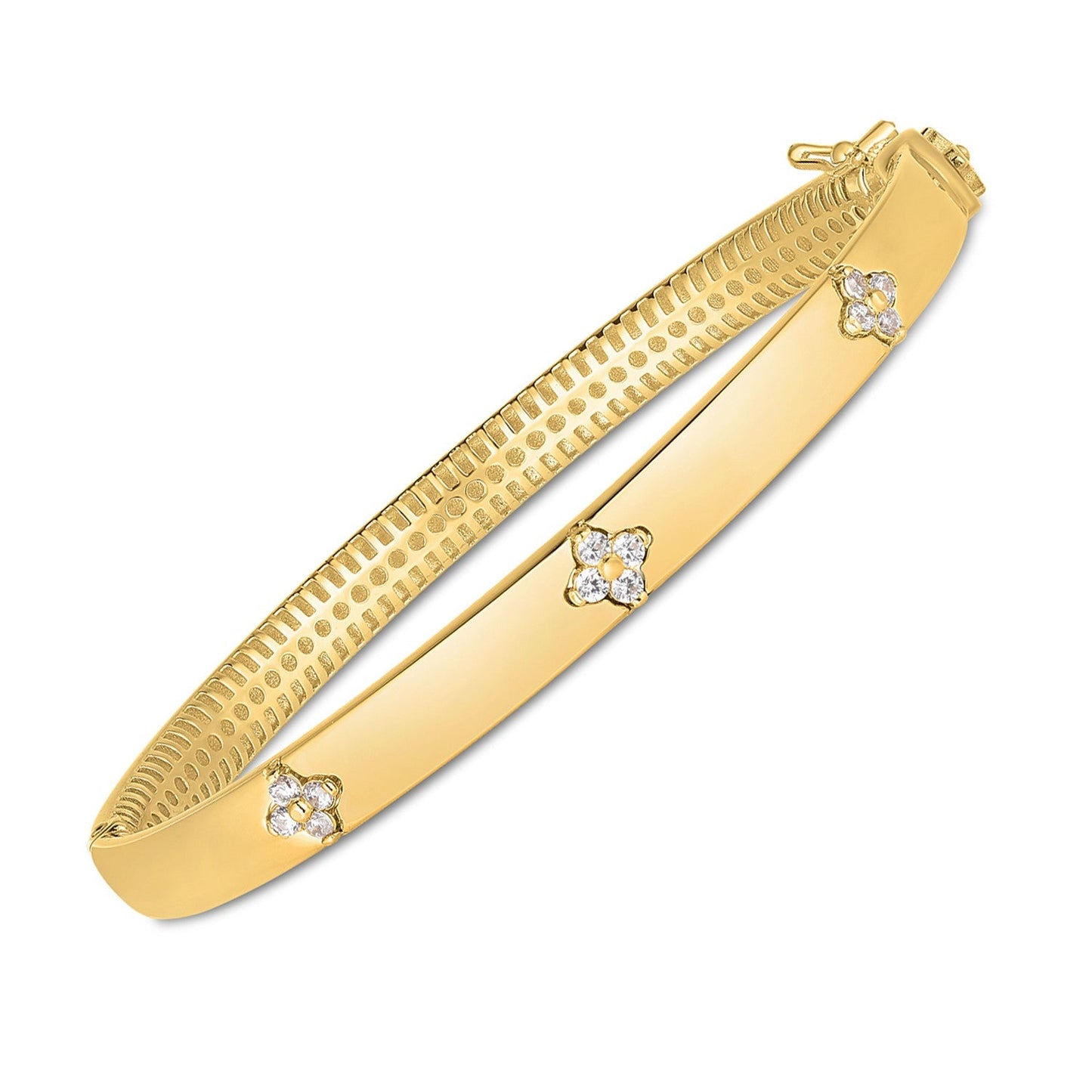 14k Yellow Gold Trilogy Diamond Bangle-0