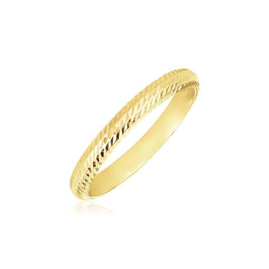 14k Yellow Gold Textured Comfort Fit Wedding Band-0