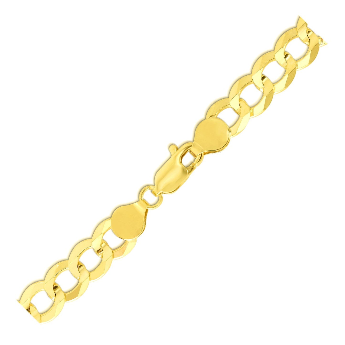 7.0mm 10k Yellow Gold Curb Bracelet-2