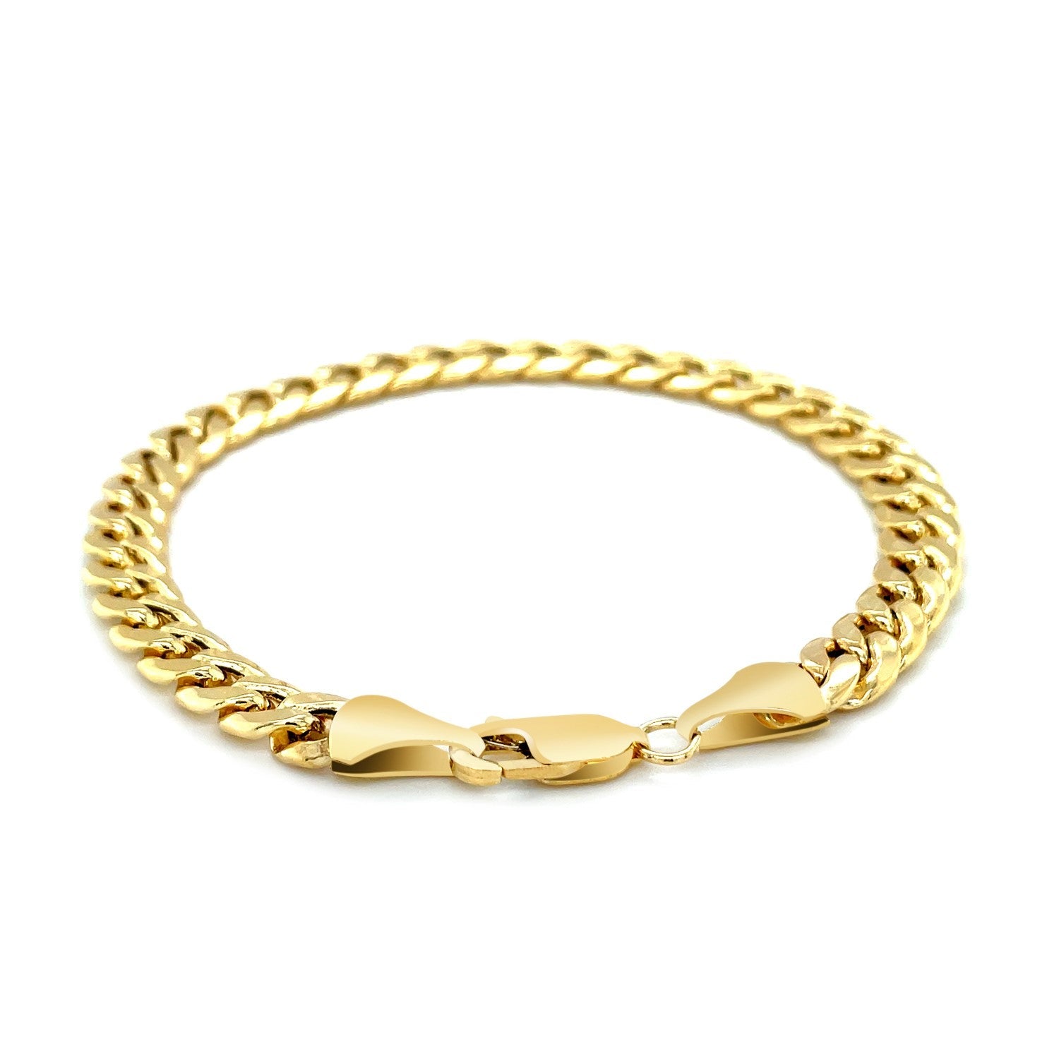 6.9mm 14k Yellow Gold Semi Solid Miami Cuban Bracelet-2