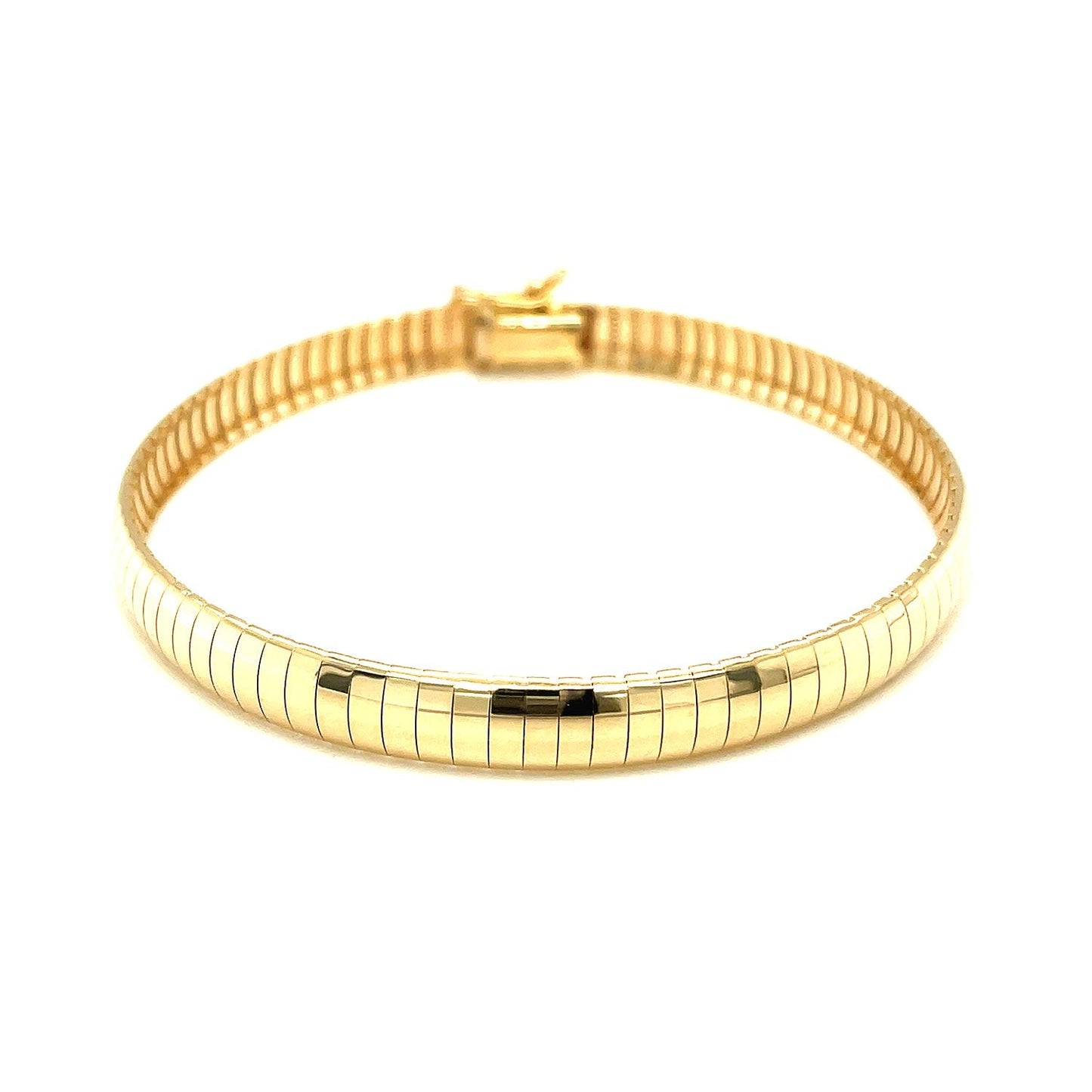 6.0 mm 14k Yellow Gold Classic Omega Bracelet-1