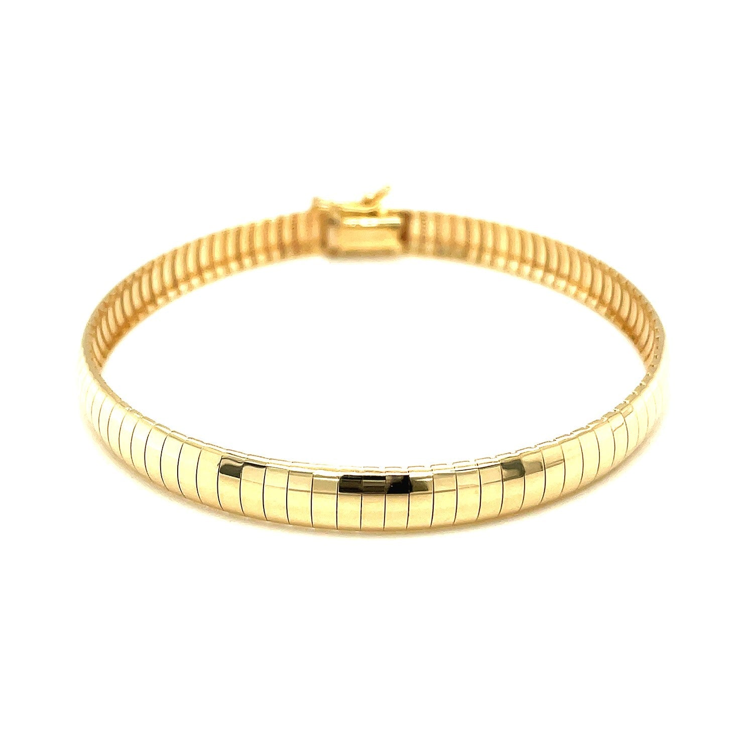 6.0 mm 14k Yellow Gold Classic Omega Bracelet-1
