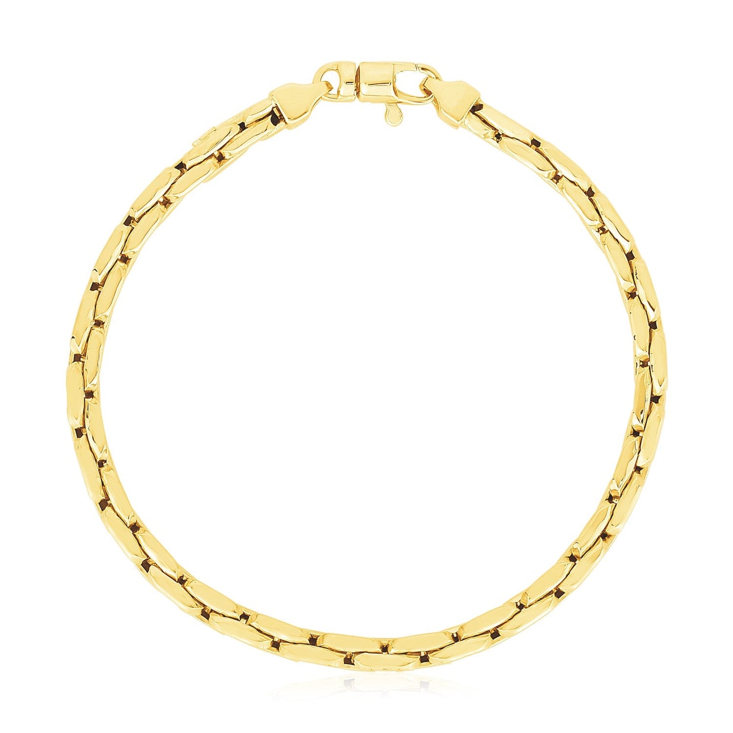 14k Yellow Gold High Polish Compressed Cable Link Bracelet-1