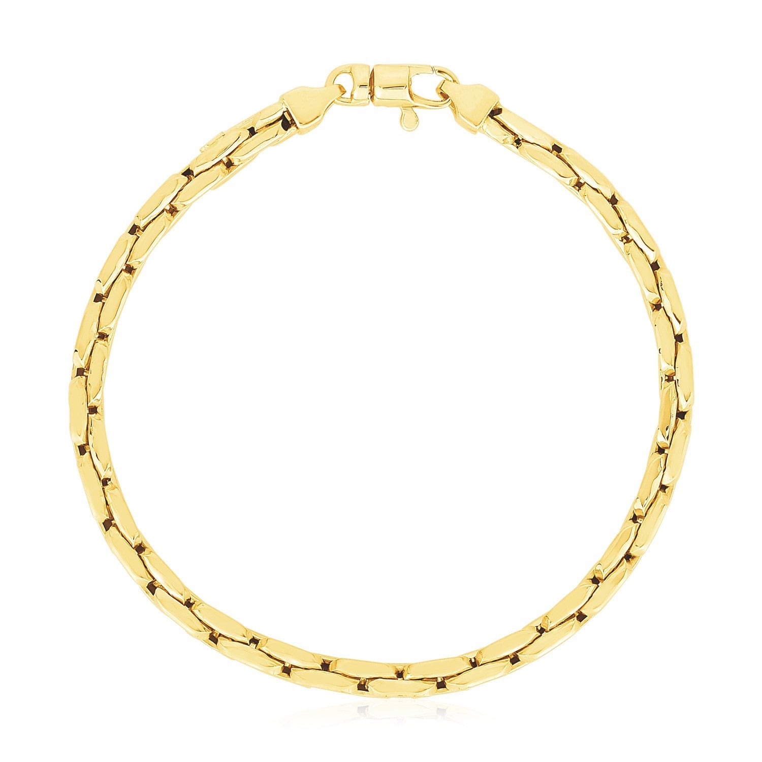 14k Yellow Gold High Polish Compressed Cable Link Bracelet-1