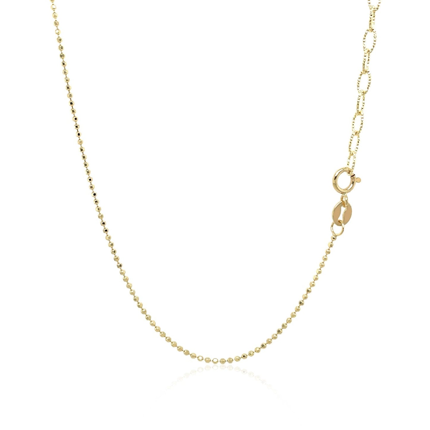 14k Yellow Gold Necklace with Round Diamond Charms-2