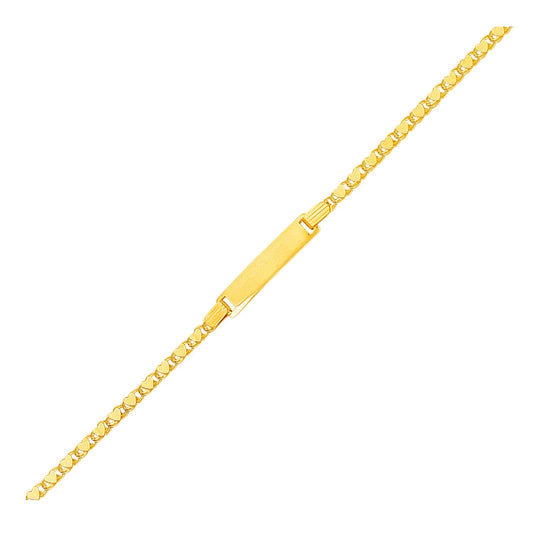 14k Yellow Gold Childrens Heart Link ID Bracelet-0