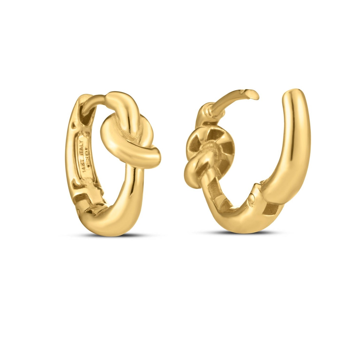 14k Yellow Gold Love knot Hoops-1