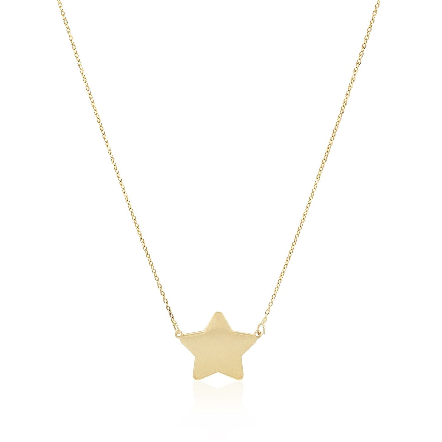 14k Yellow Gold Necklace with Five Pointed Star-1