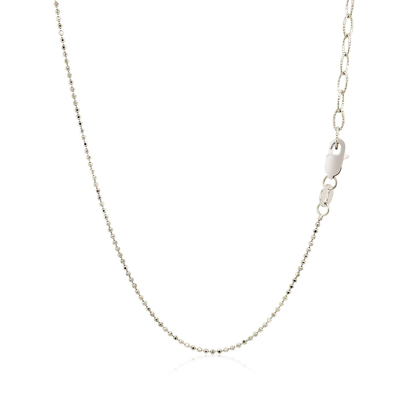 14k White Gold Necklace with Round Diamond Charms-2
