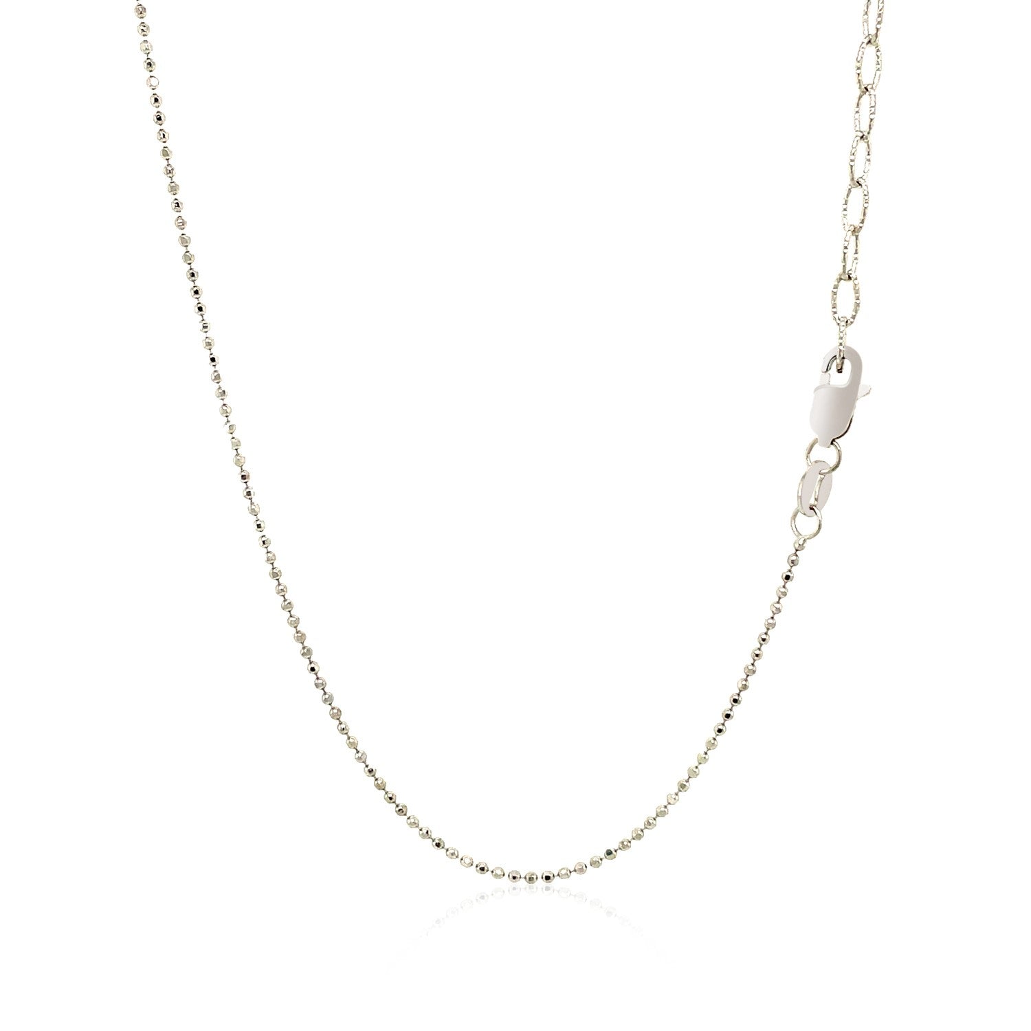 14k White Gold Necklace with Round Diamond Charms-2