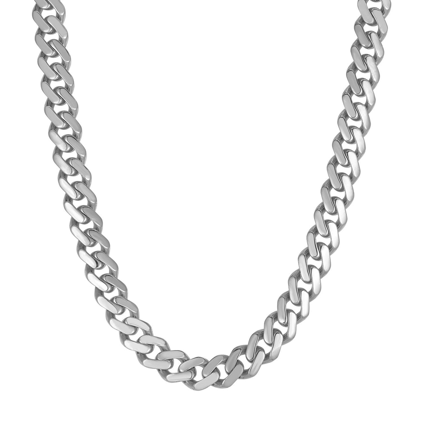 14k White Gold 22 inch Polished Curb Chain Necklace-0
