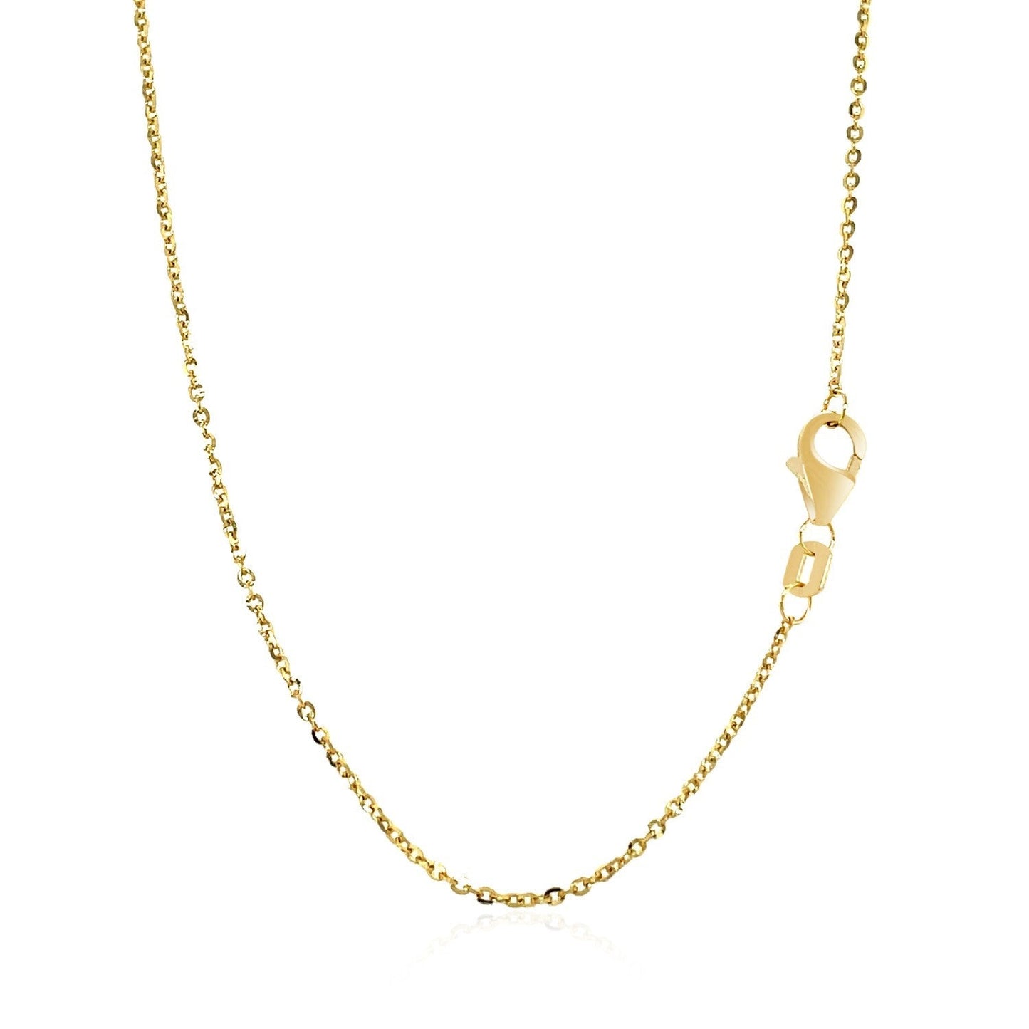 14k Yellow Gold Chain Necklace with a Shiny Flat Bar-1