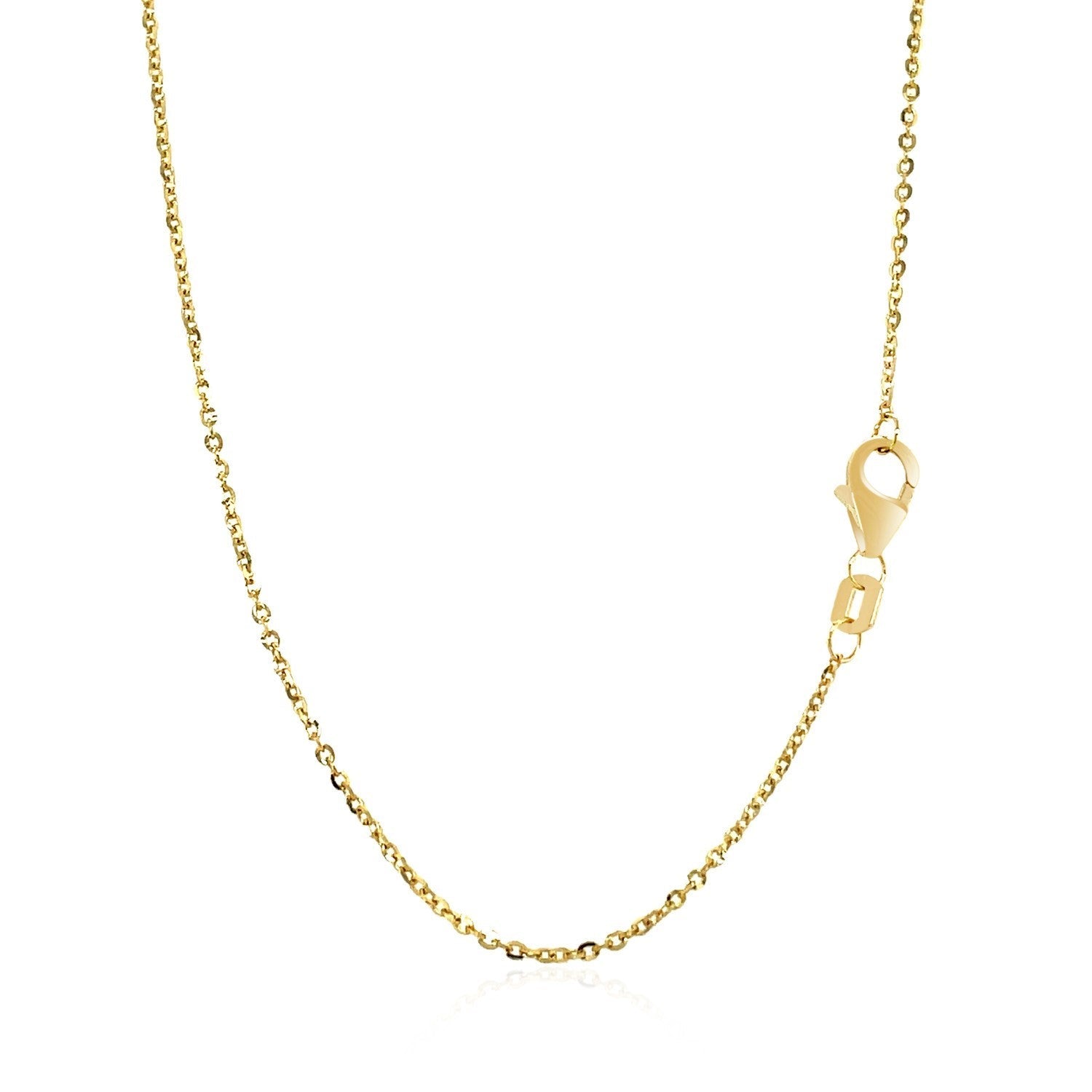 14k Yellow Gold Chain Necklace with a Shiny Flat Bar-1
