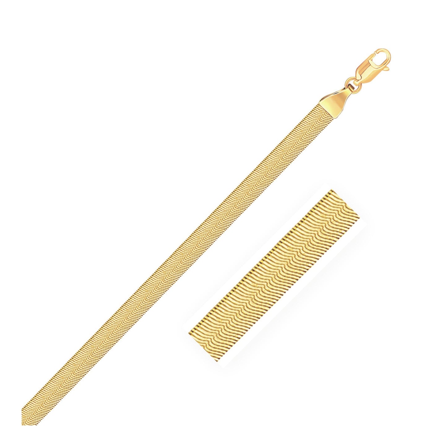4.0mm 14k Yellow Gold Super Flex Herringbone Bracelet-0