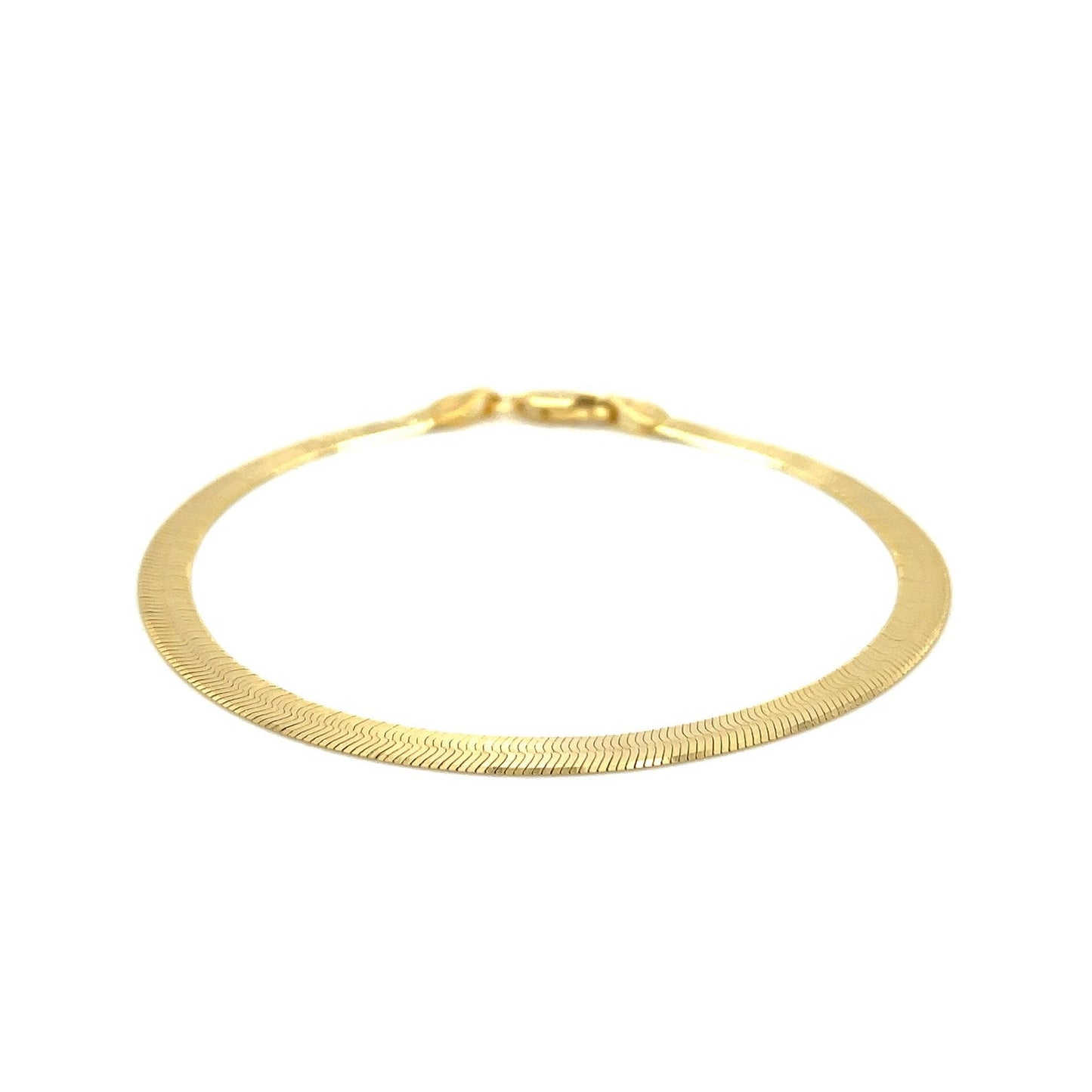 4.0mm 14k Yellow Gold Super Flex Herringbone Bracelet-1