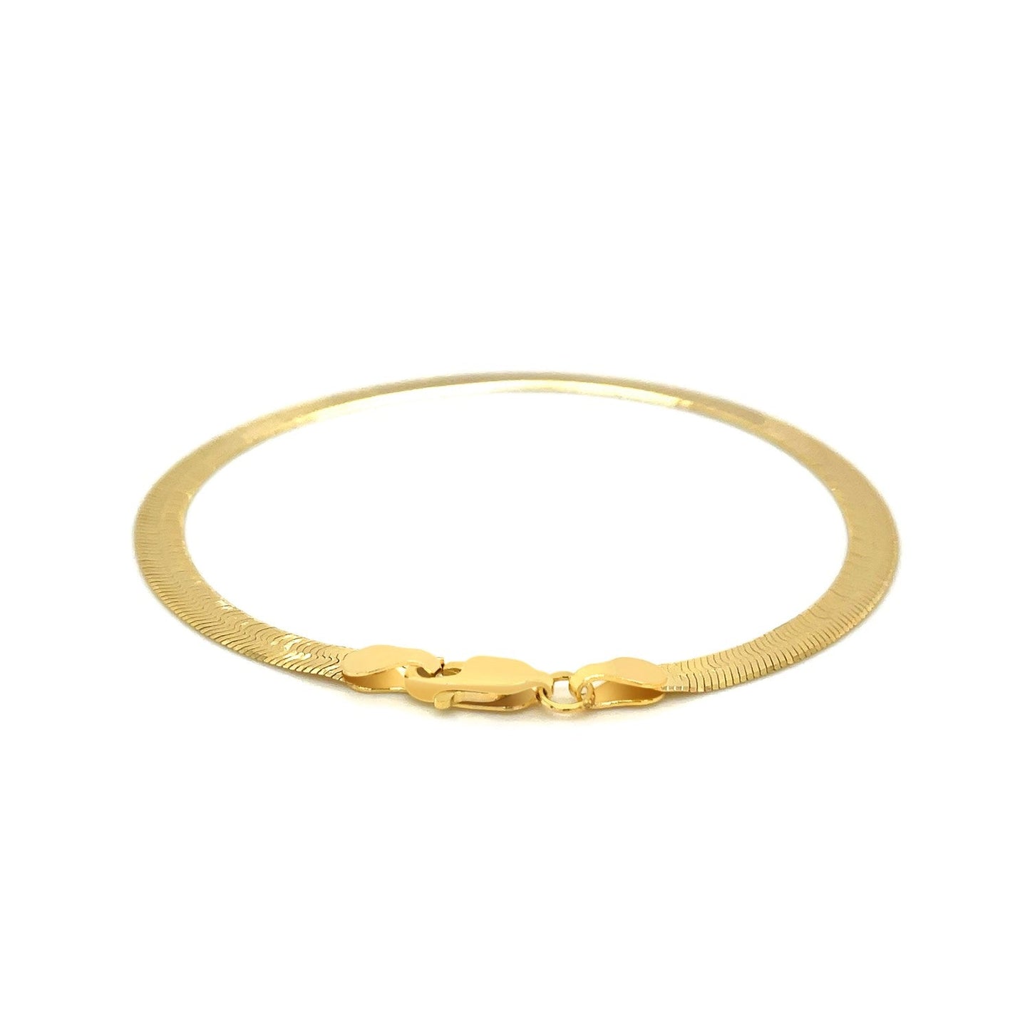 4.0mm 14k Yellow Gold Super Flex Herringbone Bracelet-2