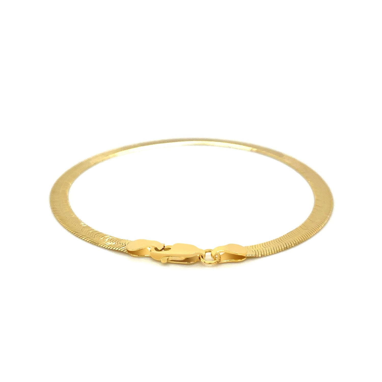 4.0mm 14k Yellow Gold Super Flex Herringbone Bracelet-2