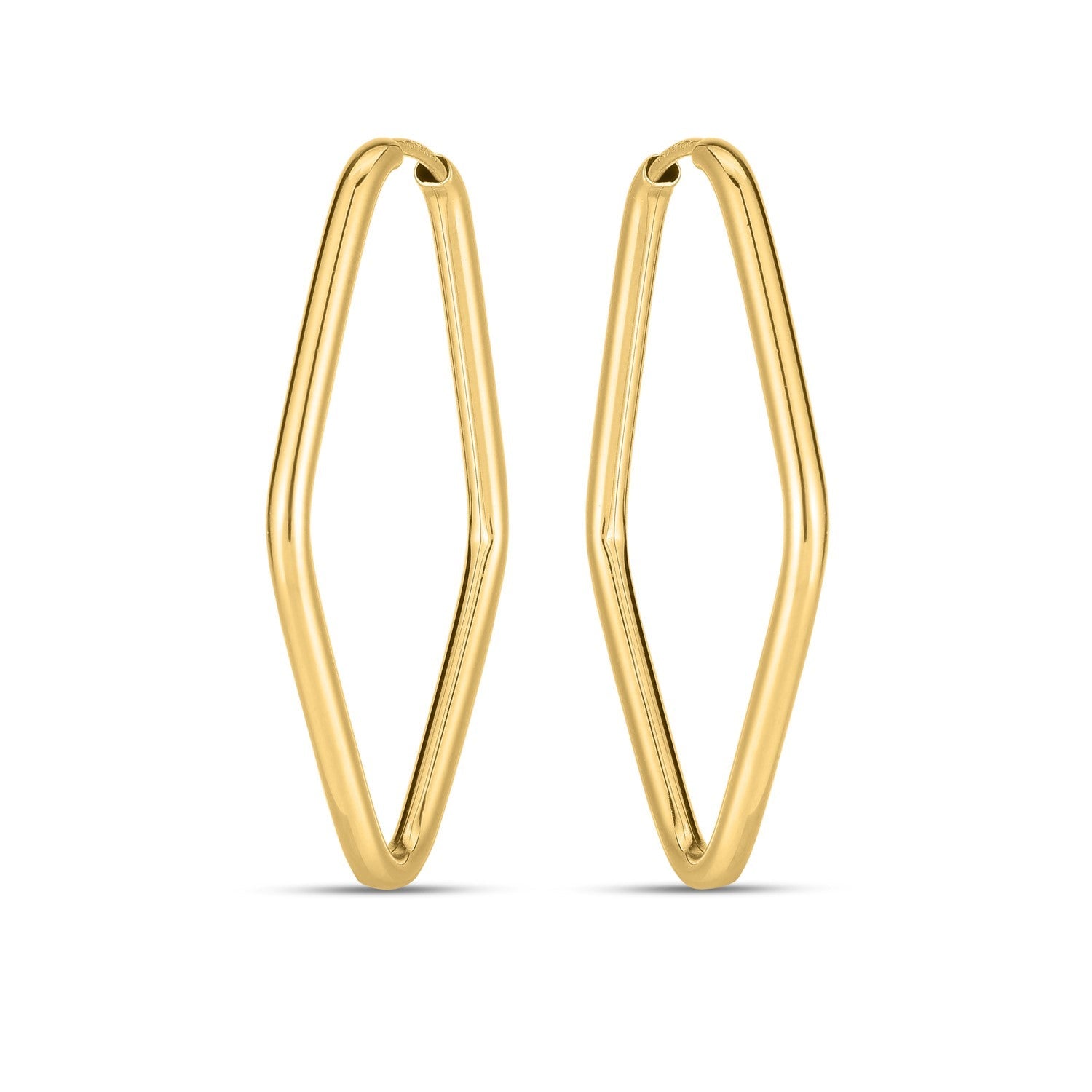 14k Yellow Gold Endless Marquise Hoops-1