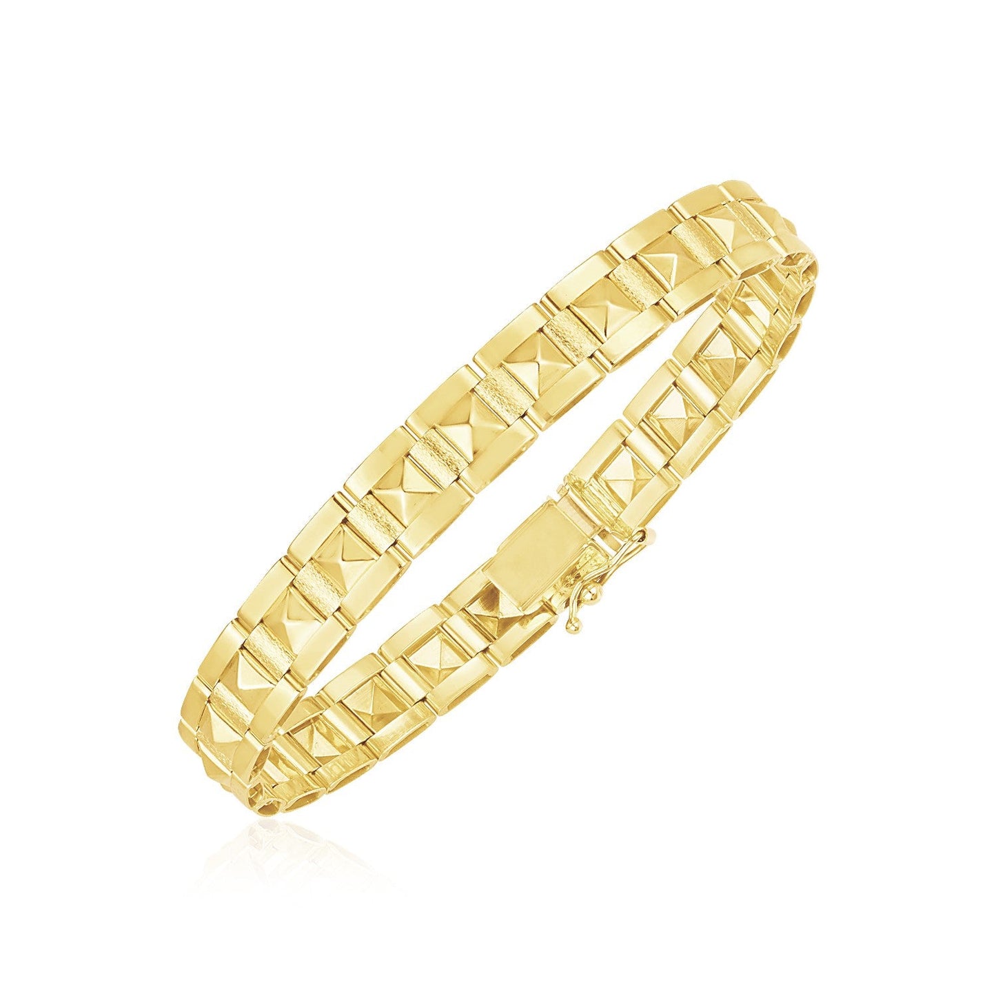 14k Yellow Gold High Polish Spike Pyramid Bracelet (8.5mm)-0
