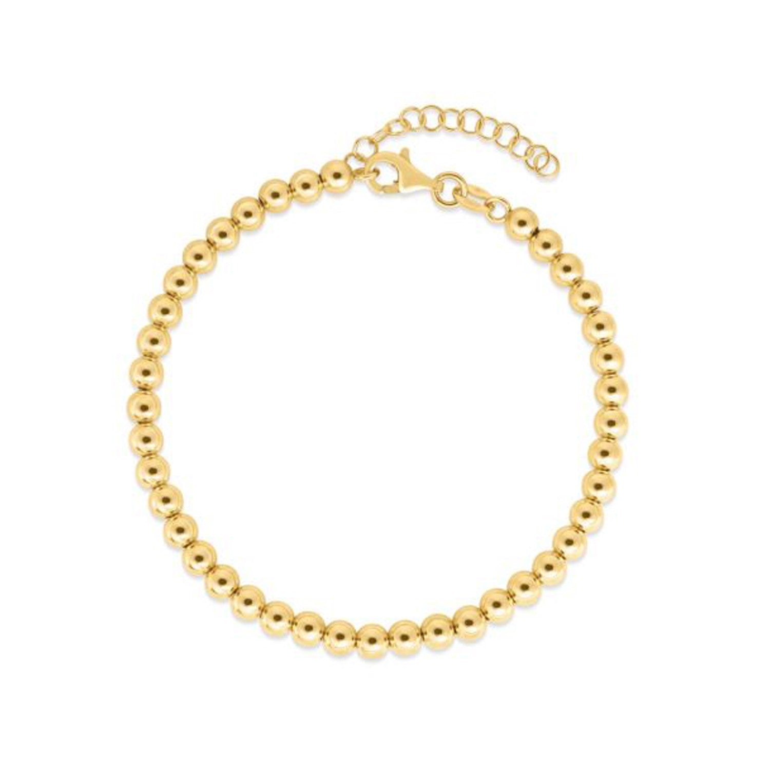 14k Yellow Gold Bead Chain Necklace(4mm)-0