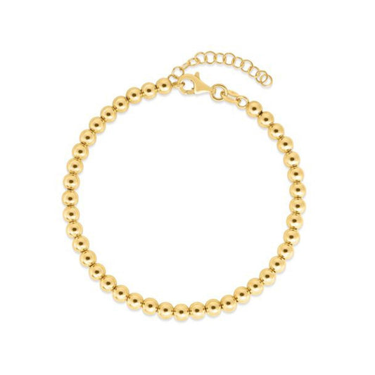 14k Yellow Gold Bead Chain Necklace(4mm)-0