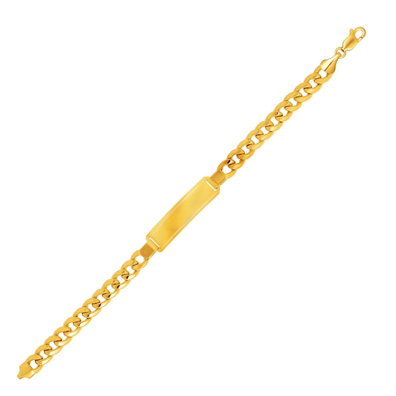 14k Yellow Gold Men's ID Cuban Chain Bracelet-0