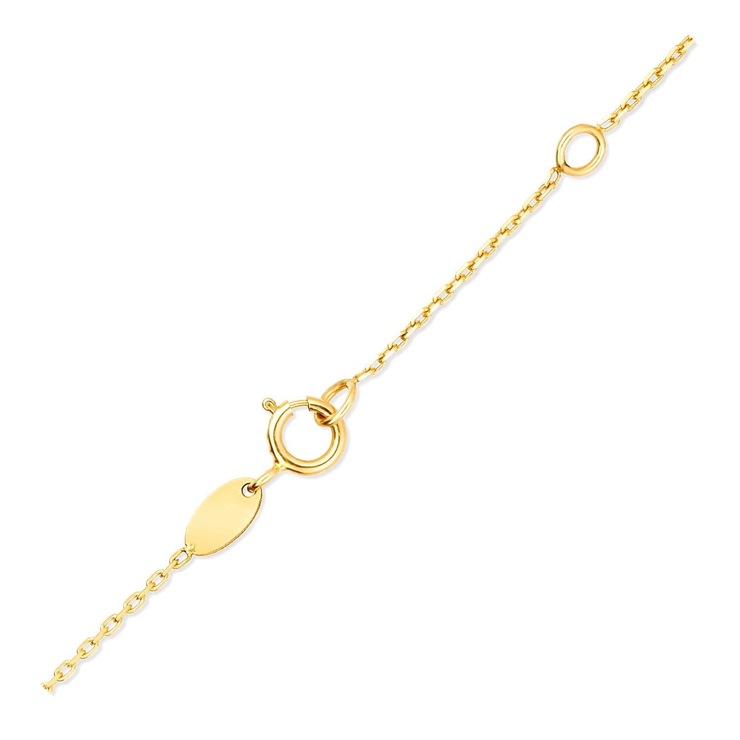 14k Yellow Gold Chain Necklace with Cross Stations-2
