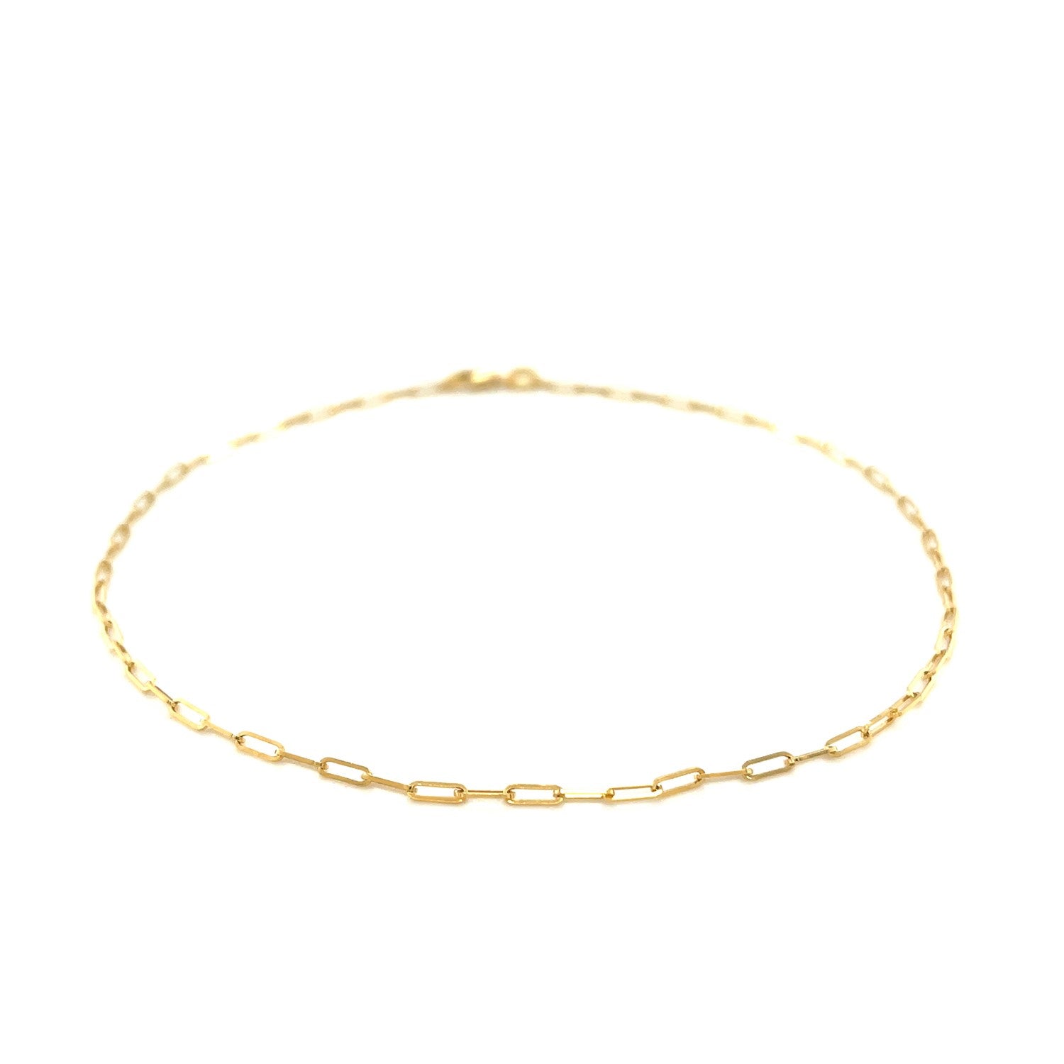 14K Yellow Gold Fine Paperclip Anklet (1.5mm)-1