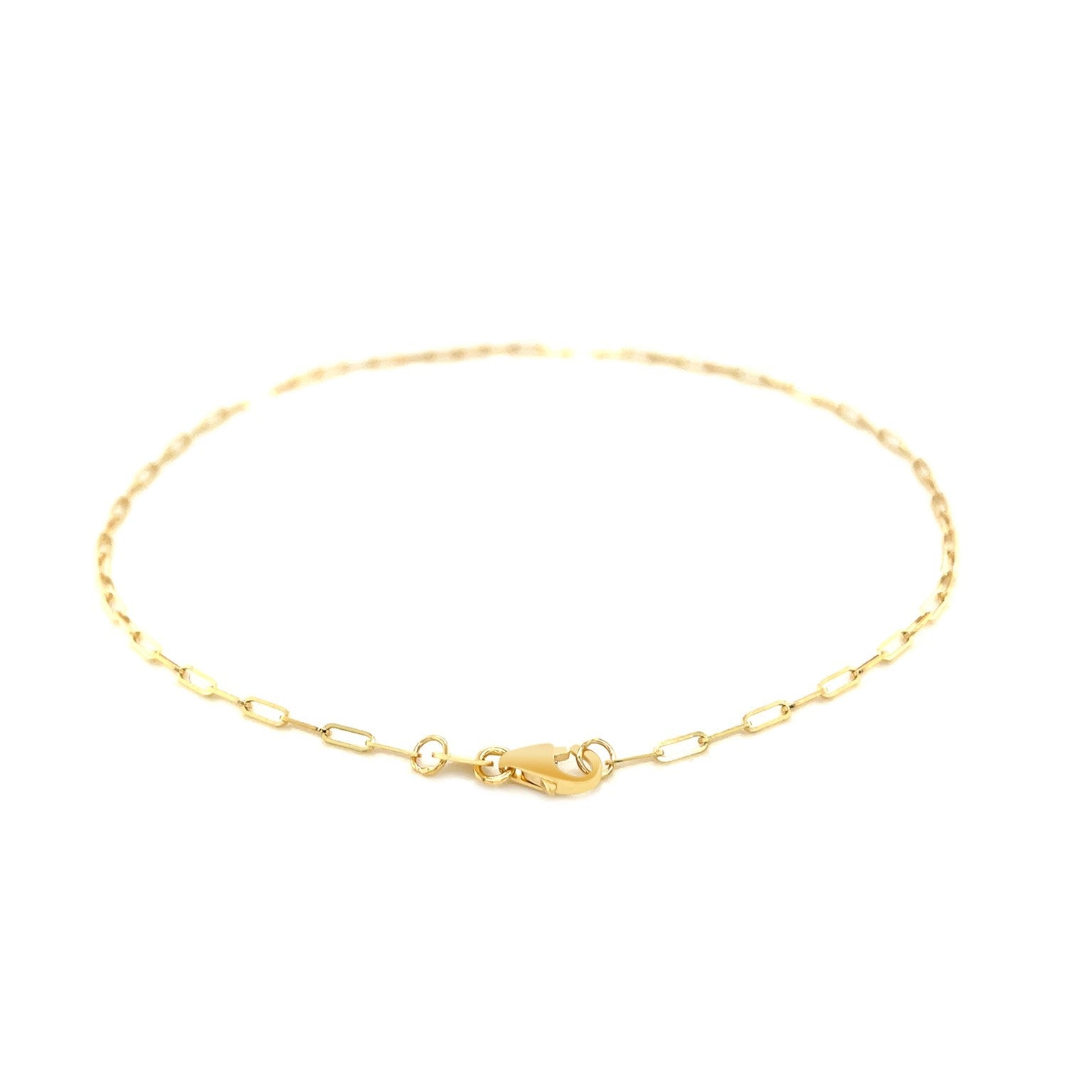 14K Yellow Gold Fine Paperclip Anklet (1.5mm)-2