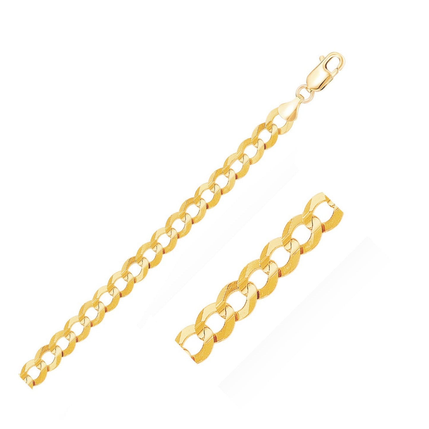 8.2mm 10k Yellow Gold Curb Bracelet-0