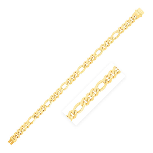 14k Yellow Gold High Polish Modern Lite Figaro Bracelet (8.0mm)-0