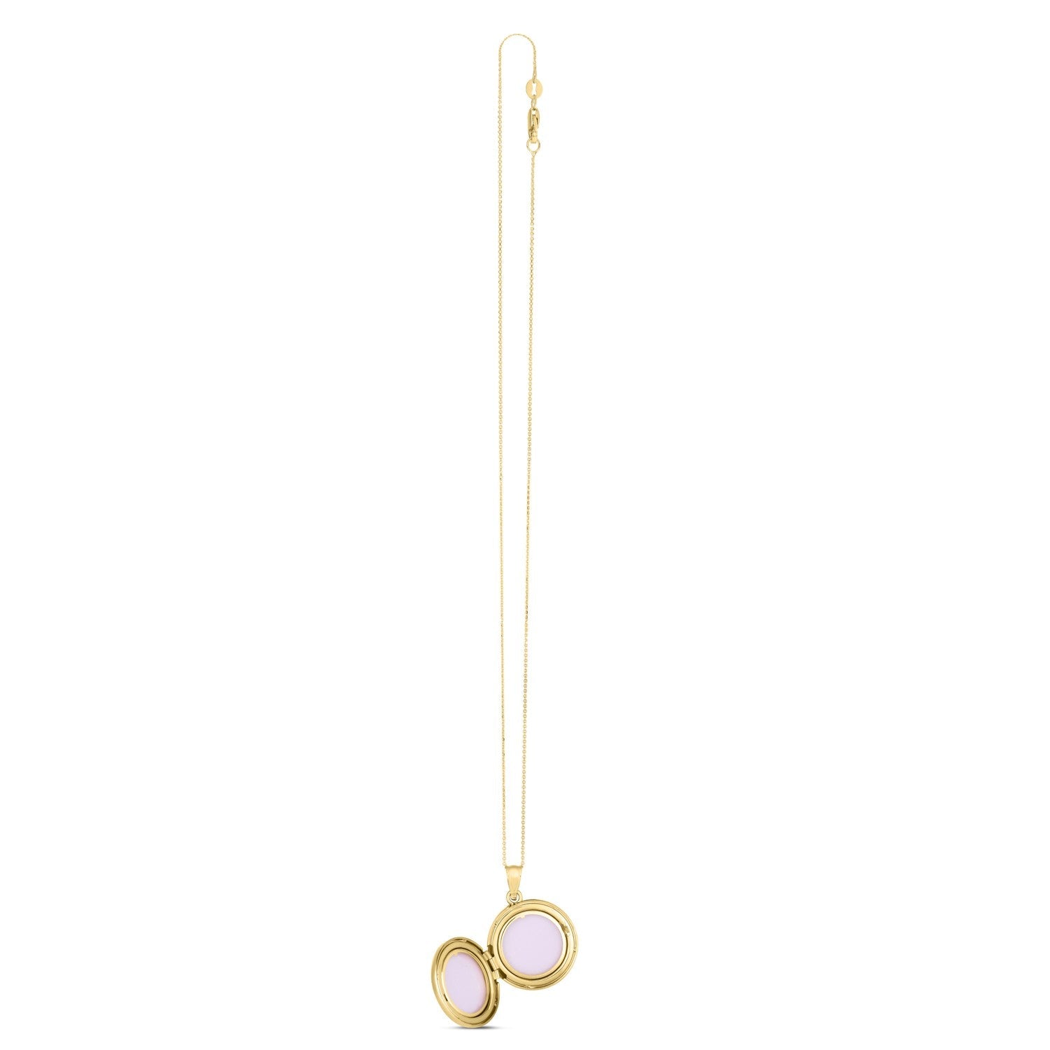 14k Yellow Gold Round North Star Locket Necklace-2