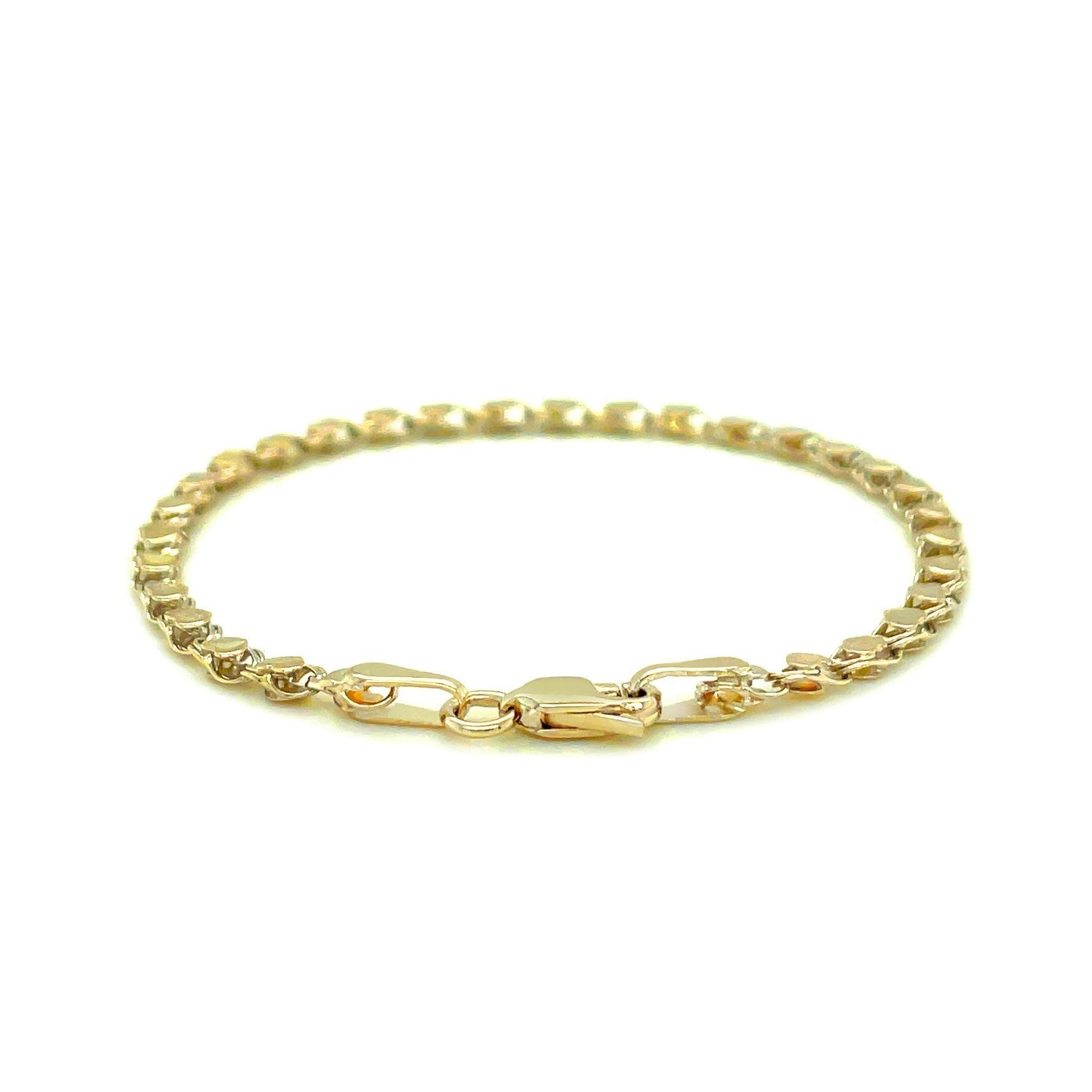 2.9mm 14k Yellow Gold Heart Anklet-2