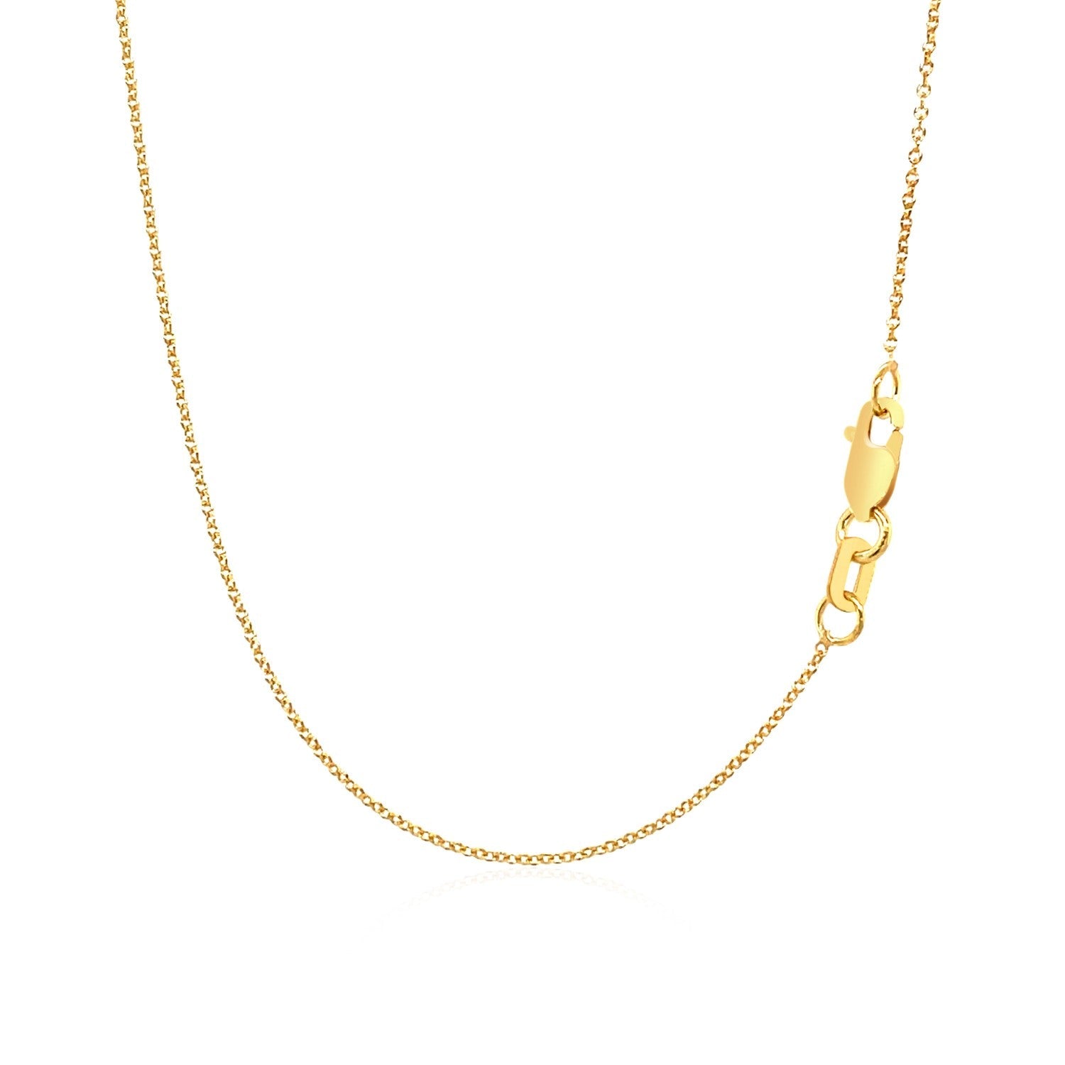 14k Yellow Gold Polished Moon Necklace with Diamond-3