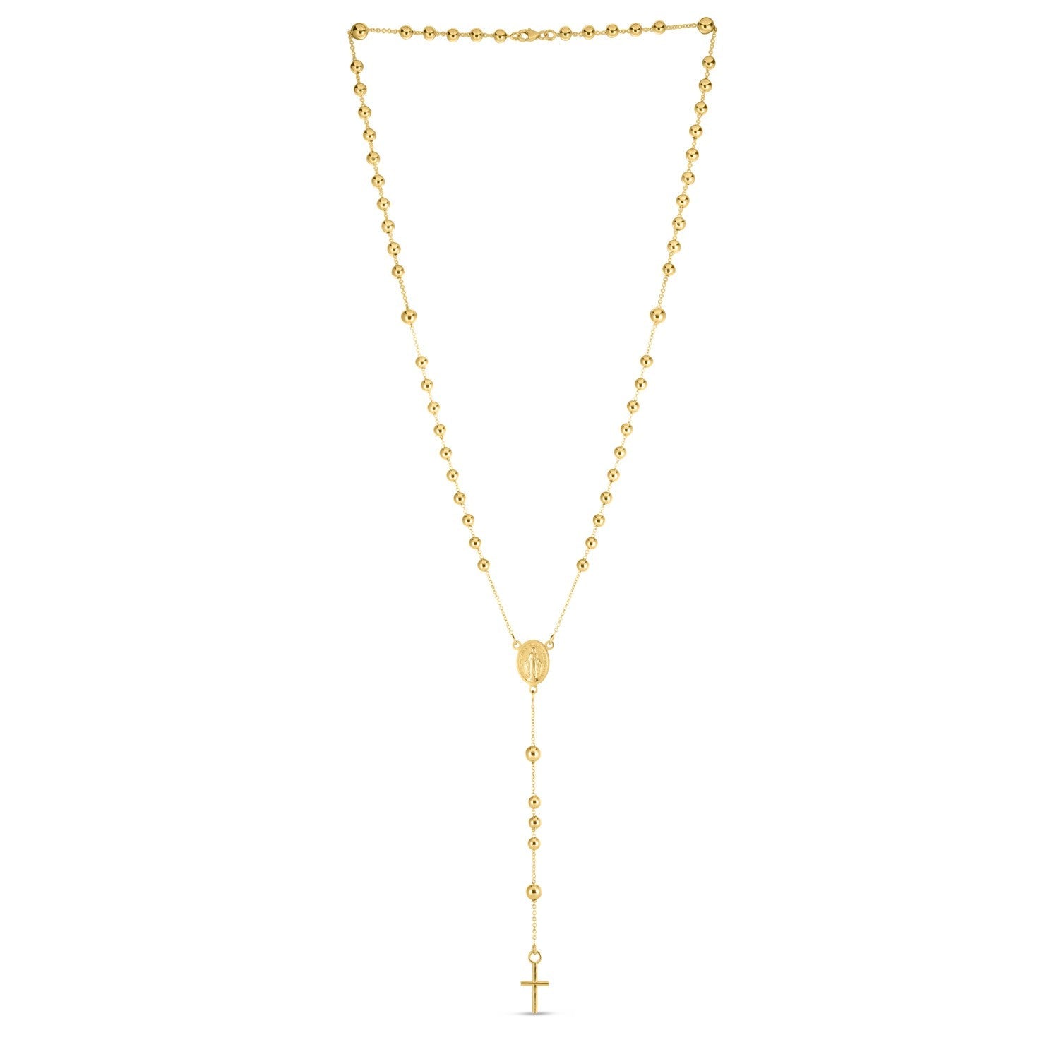 14K Yellow Gold Rosary Necklace-0