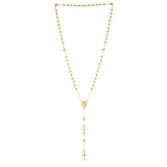 14K Yellow Gold Rosary Necklace-0