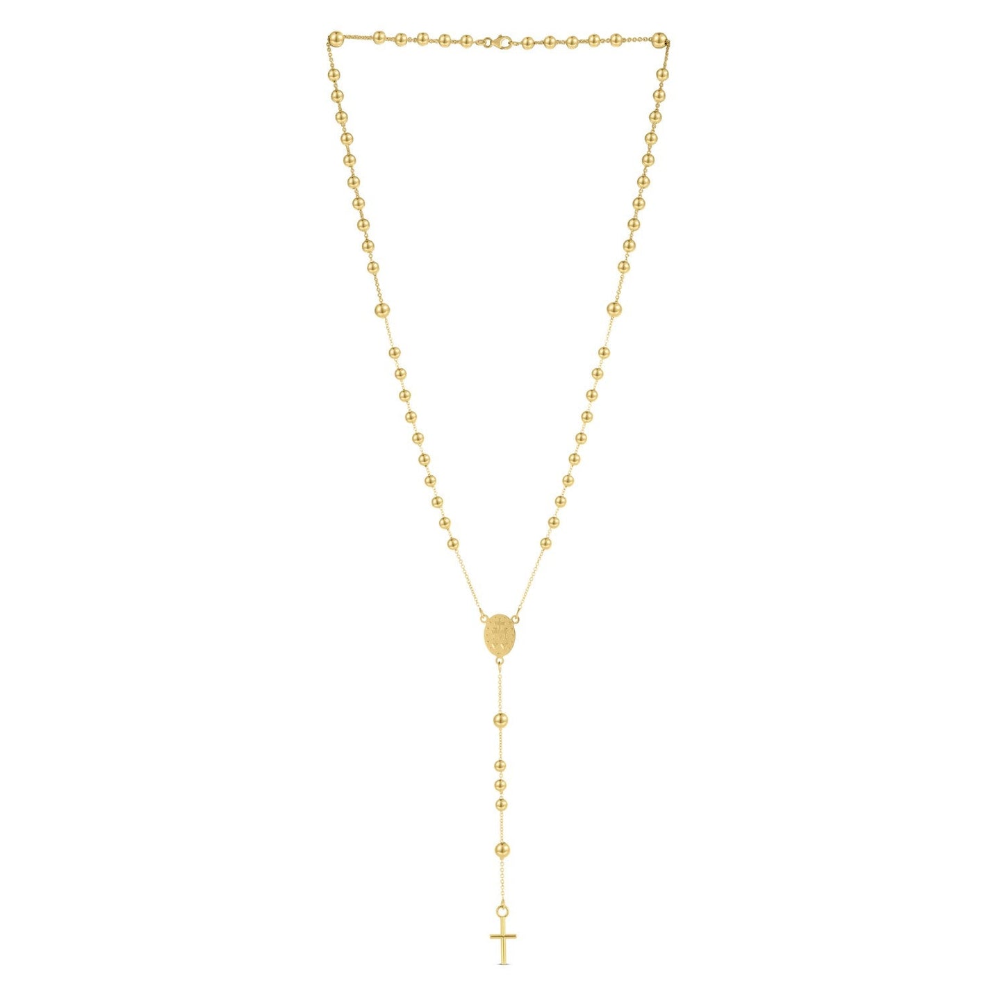 14K Yellow Gold Rosary Necklace-1