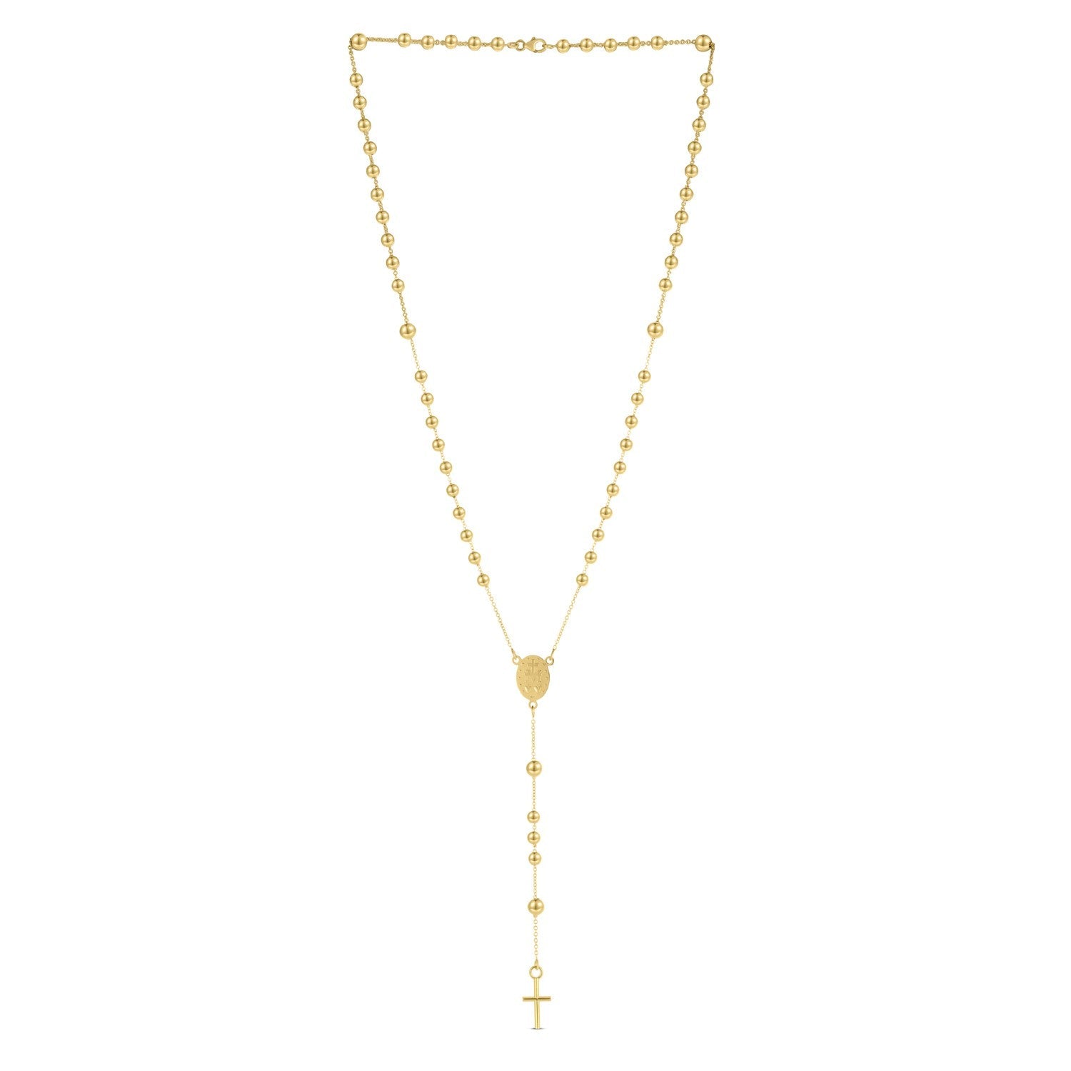 14K Yellow Gold Rosary Necklace-1