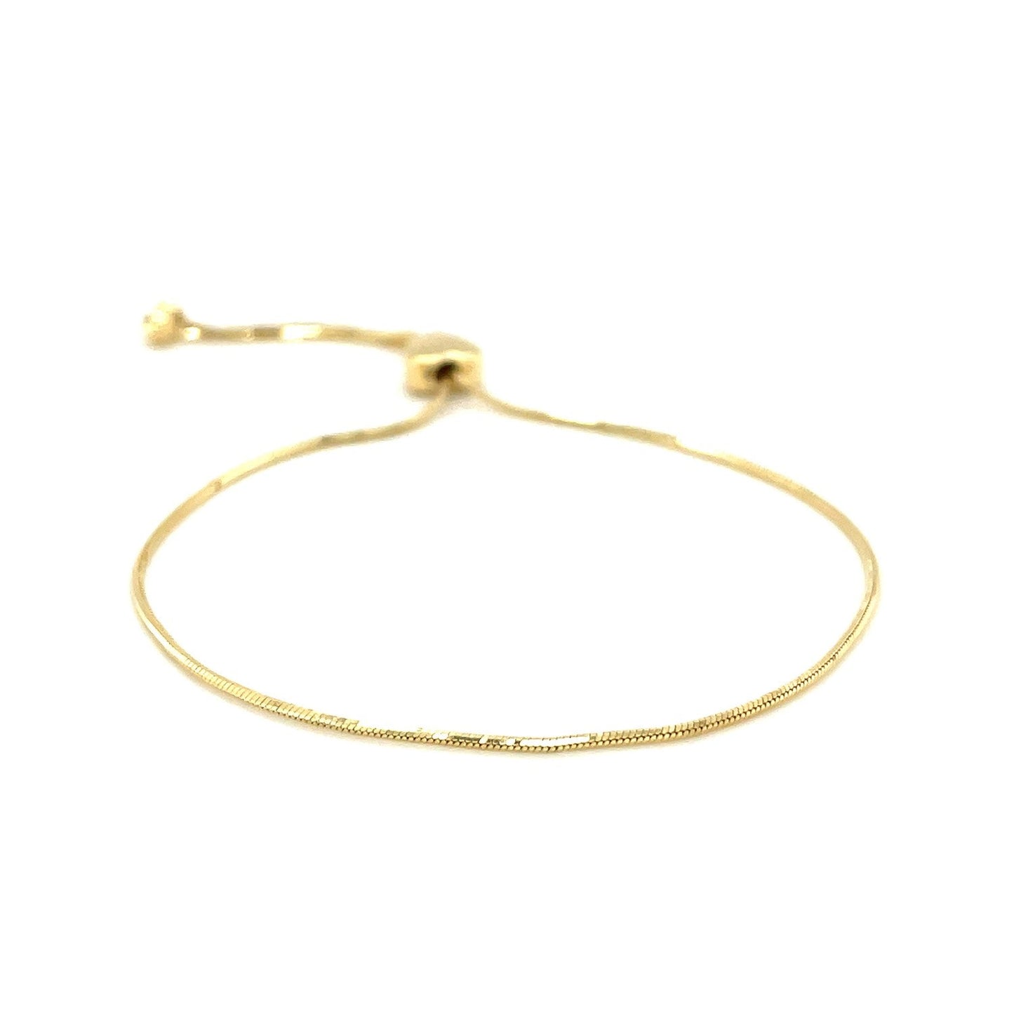 14k Yellow Gold Adjustable Lariat Style Heart Motif Bracelet-1