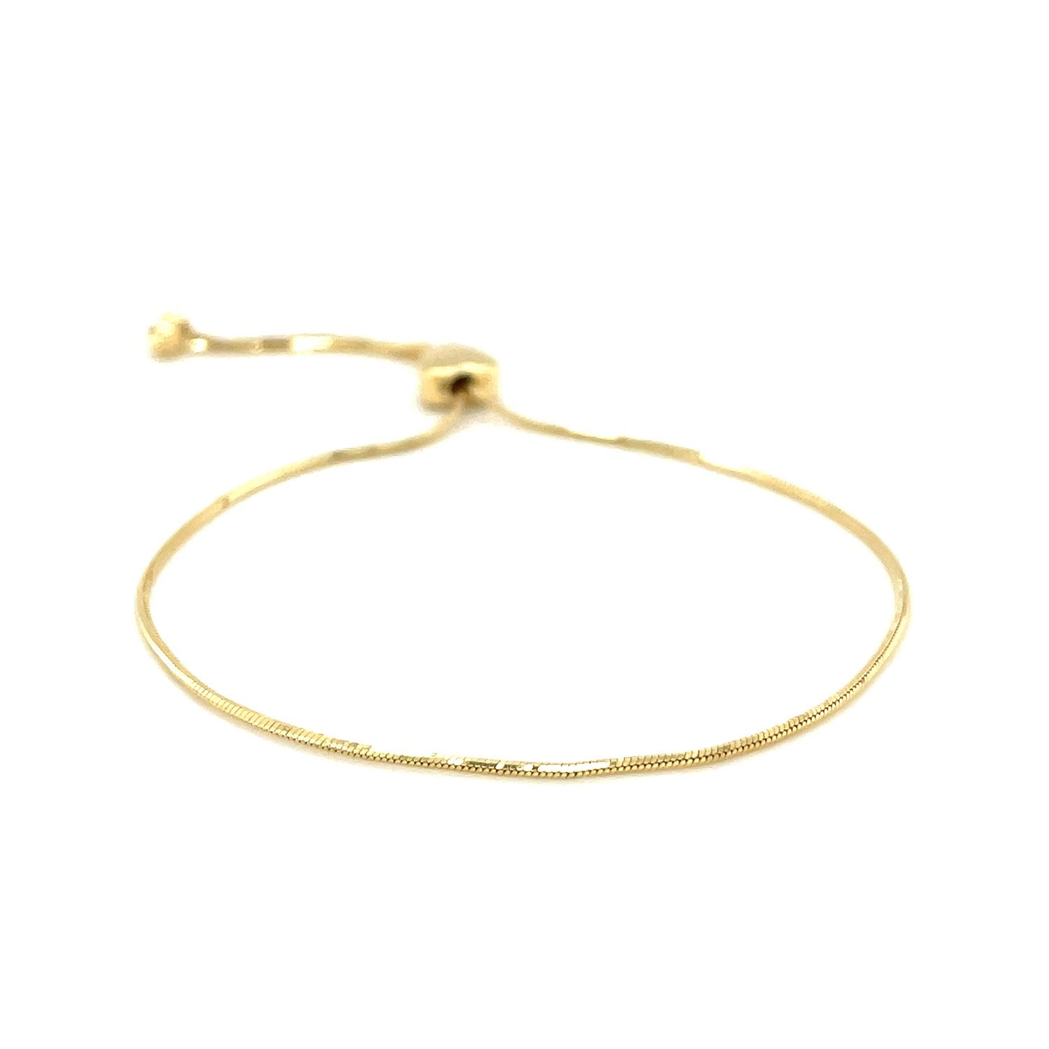 14k Yellow Gold Adjustable Lariat Style Heart Motif Bracelet-1