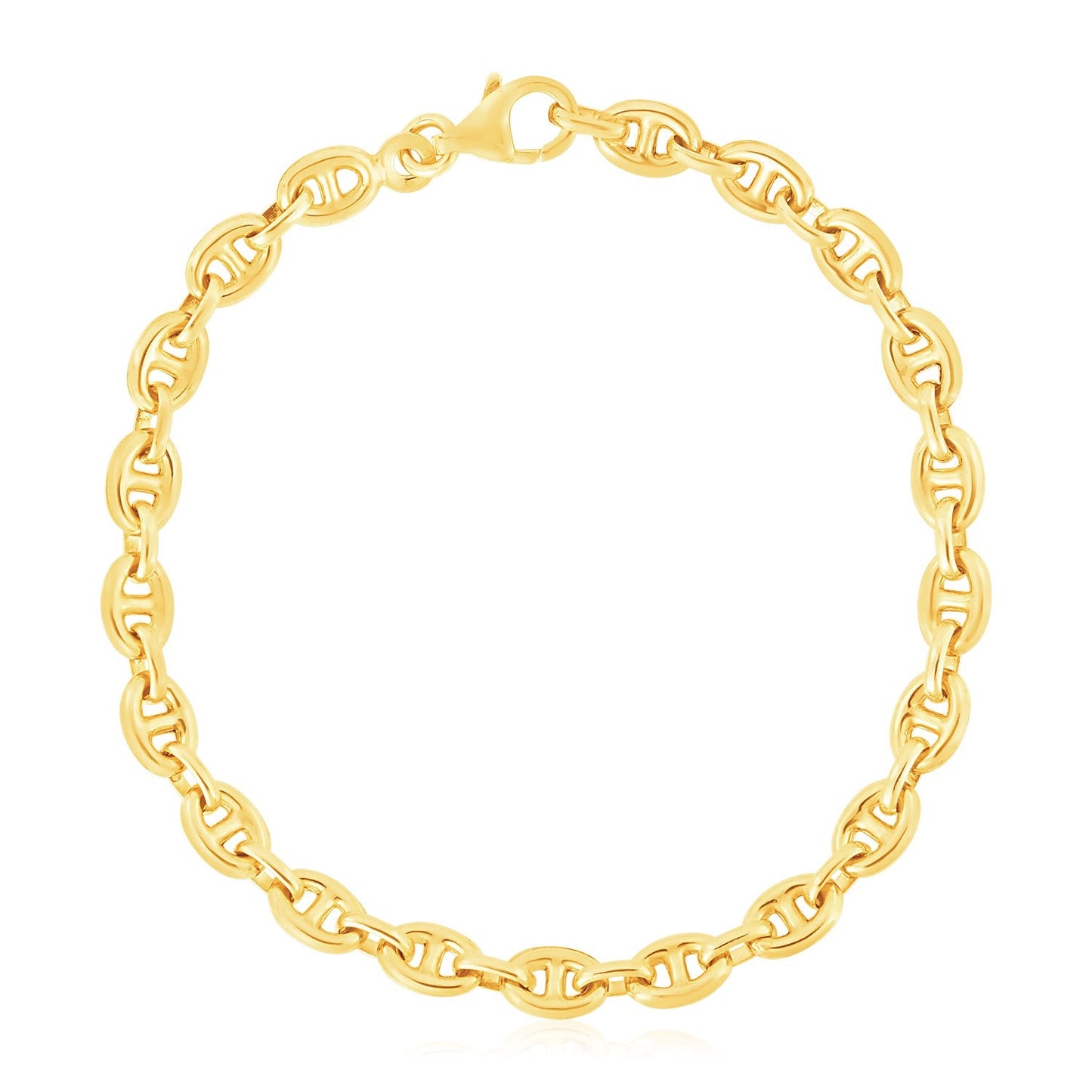 14k Yellow Gold High Polish Mariner Link Bracelet (5.4mm)-1