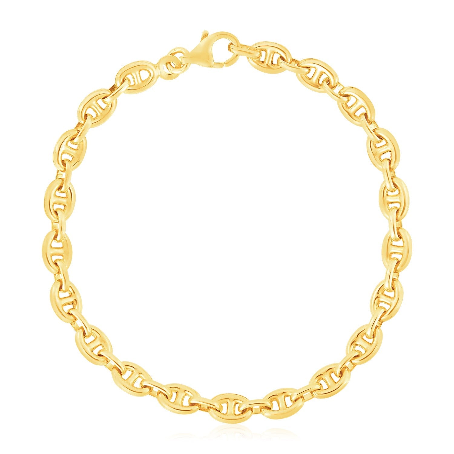 14k Yellow Gold High Polish Mariner Link Bracelet (5.4mm)-1
