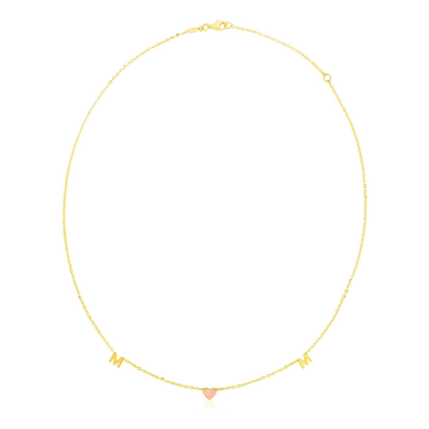 14k Yellow and Rose Gold Mom Necklace-0