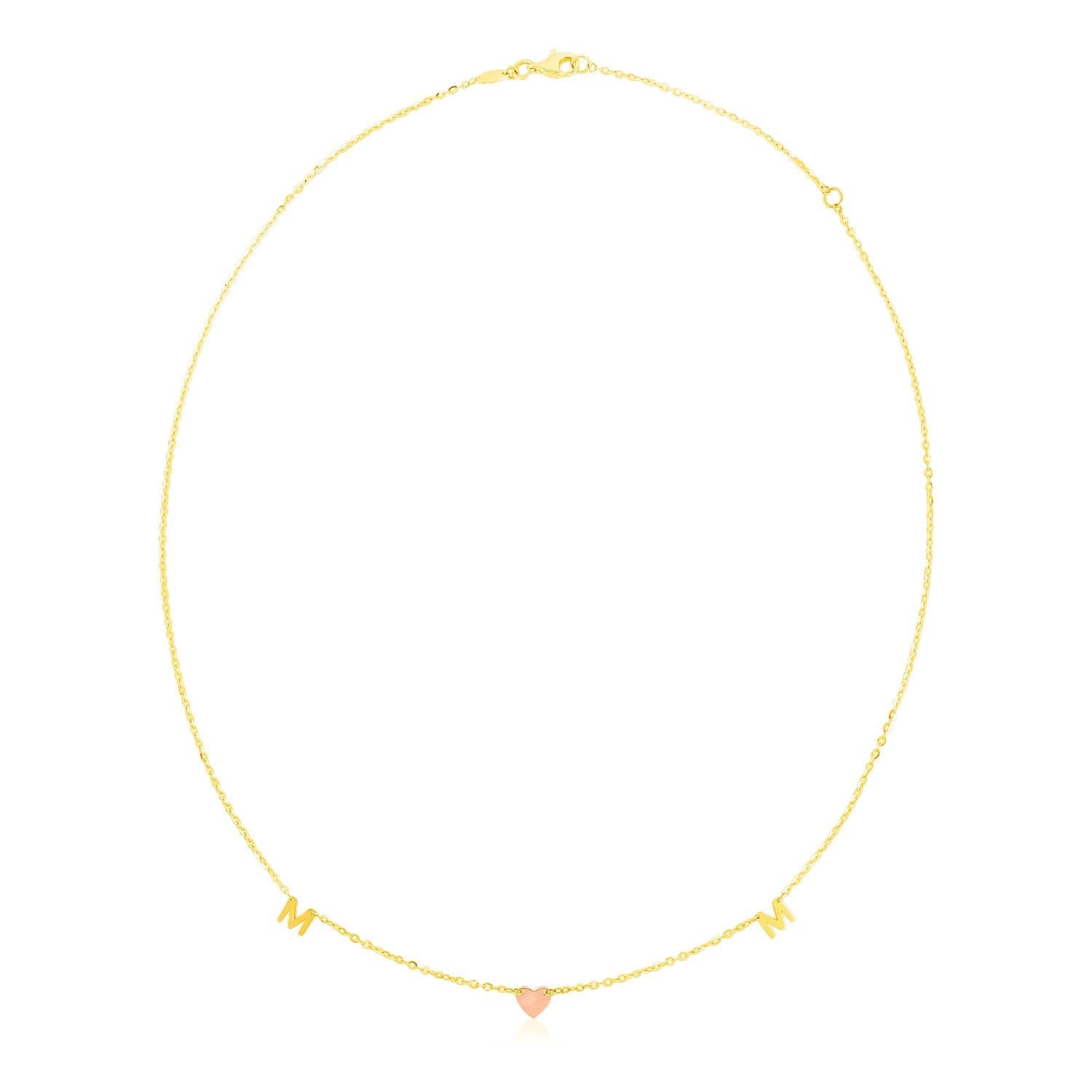 14k Yellow and Rose Gold Mom Necklace-0