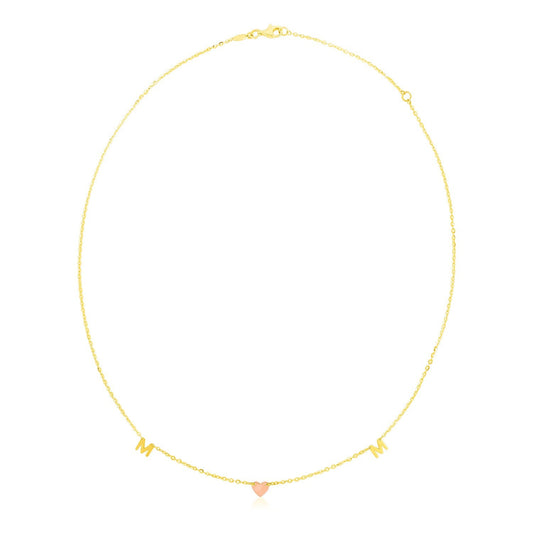 14k Yellow and Rose Gold Mom Necklace-0