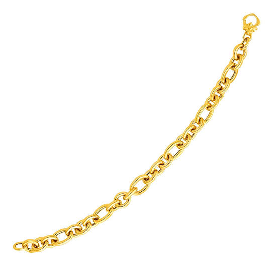 14k Yellow Gold Oval Link Bracelet-0