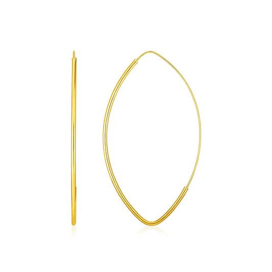 14k yellow Gold Polished Long Marquise Motif Earrings-0