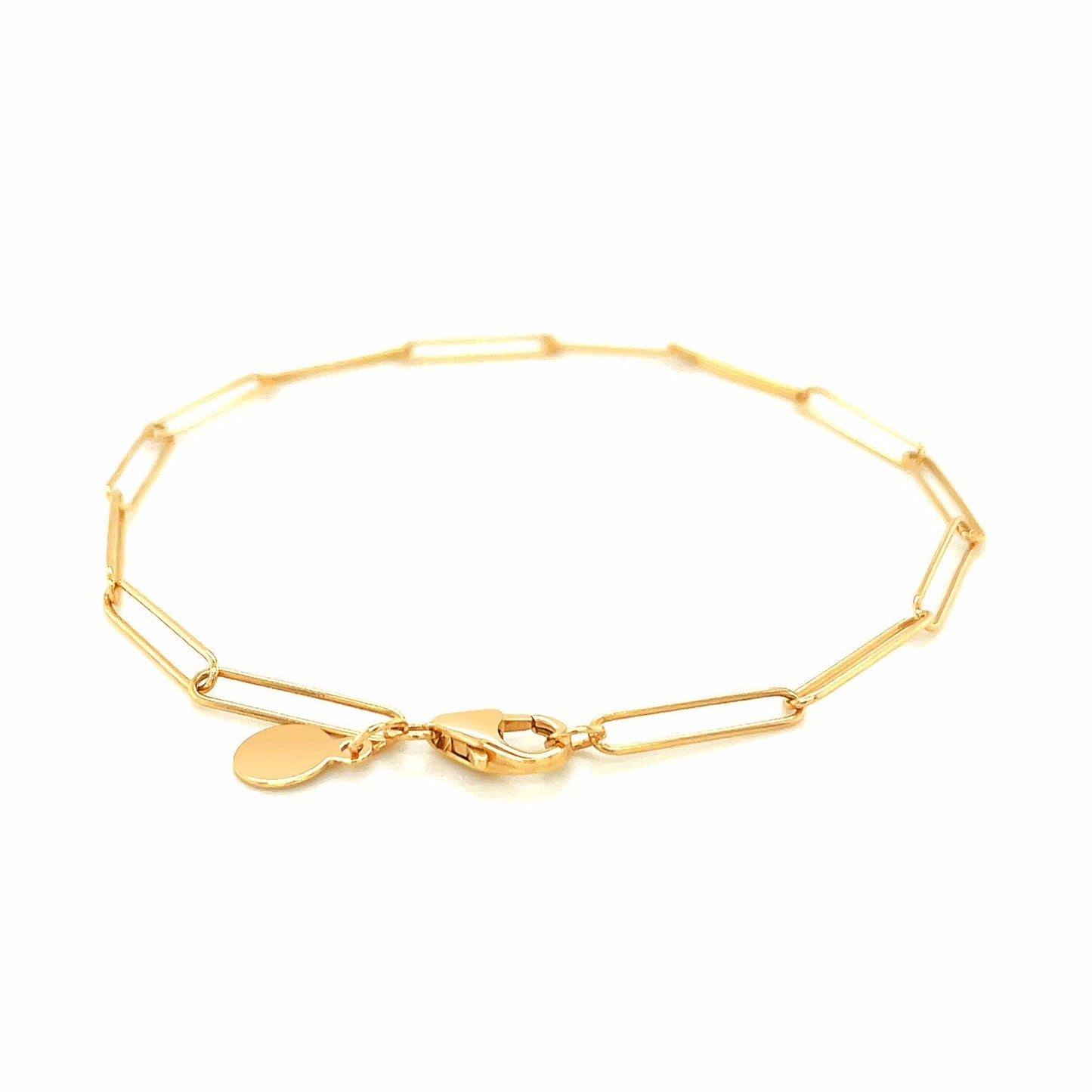 14k Yellow Gold Wire Paperclip Bracelet (2.7mm)-2