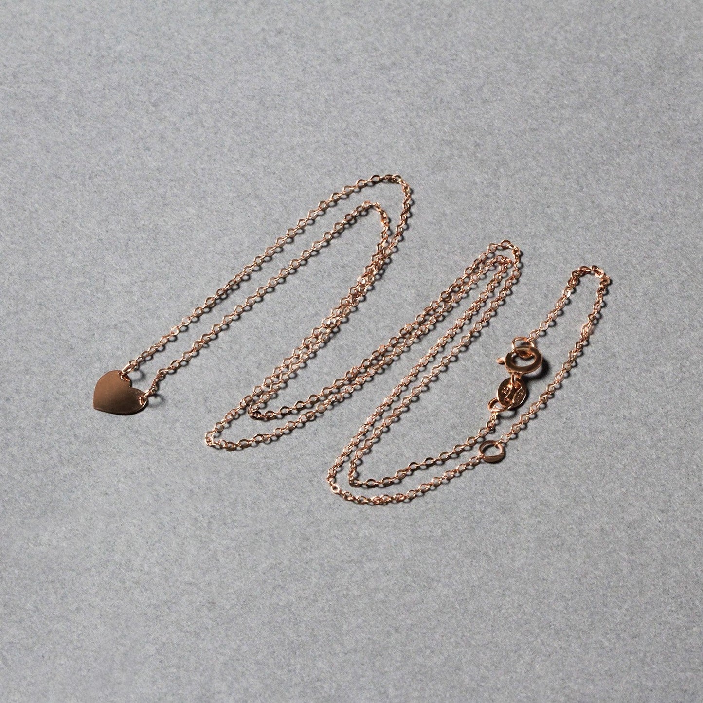 14k Rose Gold Polished Mini Heart Necklace-2